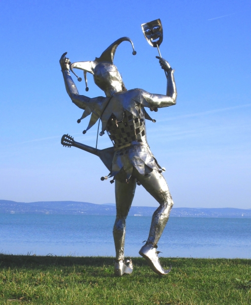 Harlequin park sculpture stainless